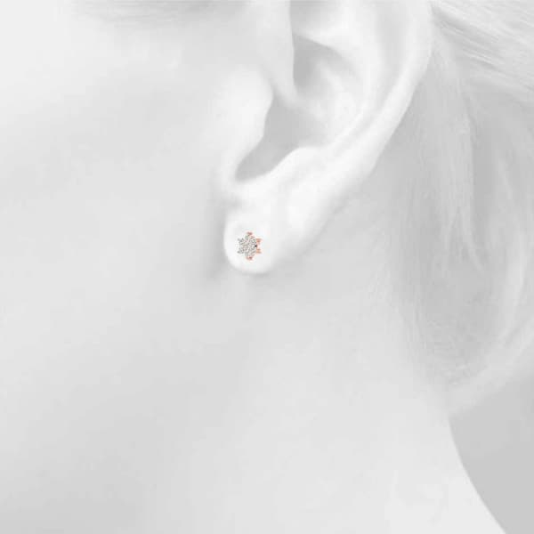 Flower Cluster Earrings (0.21 ct. tw.), Top view in rose gold