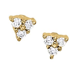 3-Stone Cluster Earrings — White Gold