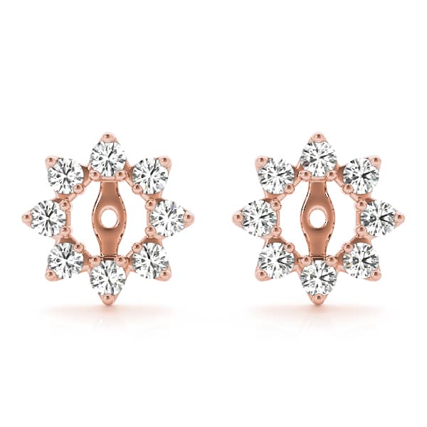 Star Shape Earrings Jackets (4.5mm) (0.48 ct. tw.), Front view in rose gold
