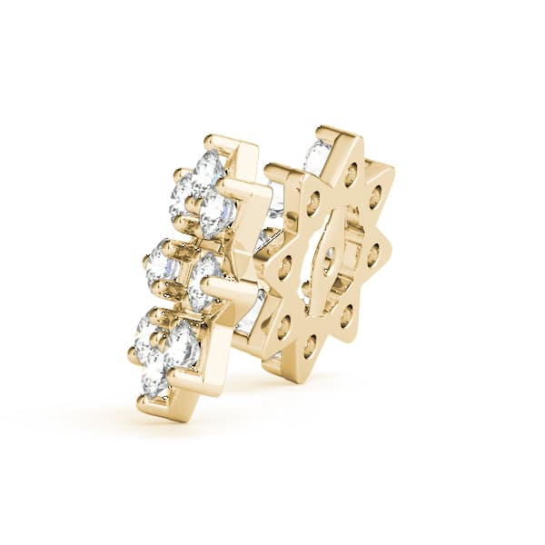 Star Shape Earrings Jackets (4.5mm) (0.48 ct. tw.), Side view in yellow gold