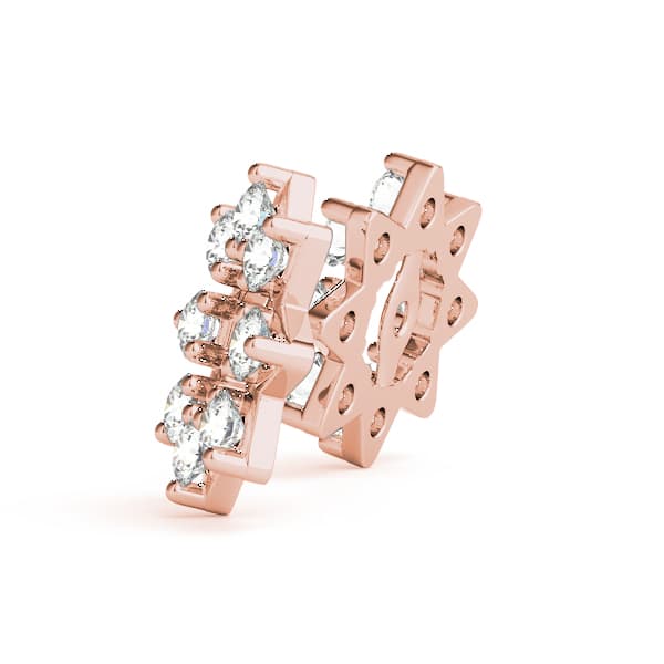 Star Shape Earrings Jackets (4.5mm) (0.48 ct. tw.), Side view in rose gold