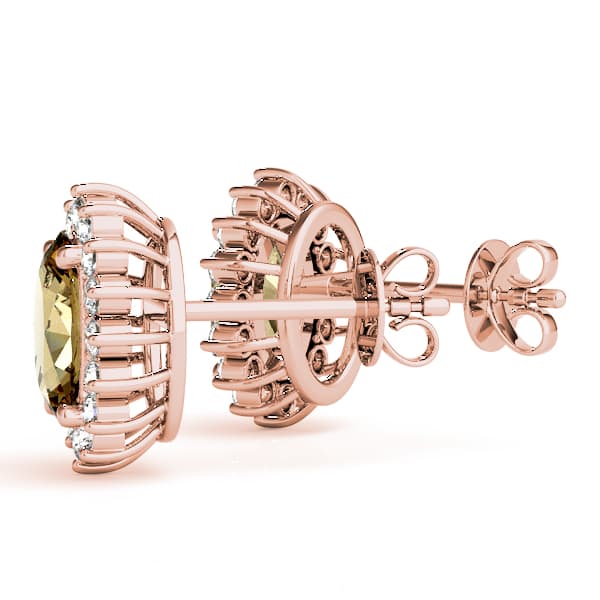 Oval Halo Earring Stud (0.28 ct. tw.), Angle view in rose gold