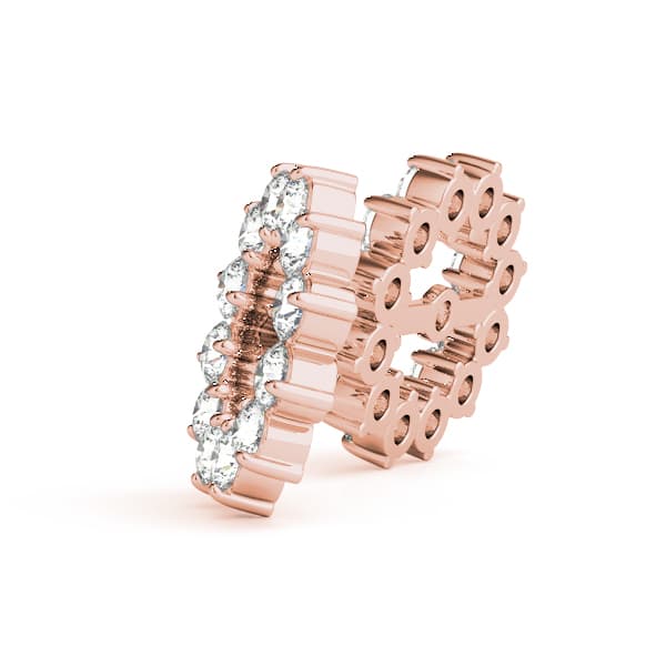 Round Halo Earring Jackets (5.1mm) (0.6 ct. tw.), Side view in rose gold