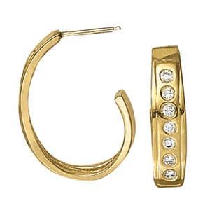 Earrings Hoop Earrings J-hoops — White Gold