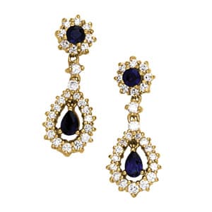 Earrings Color Pear — White Gold