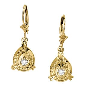 Earrings Single Stone Matching 30405 — White Gold