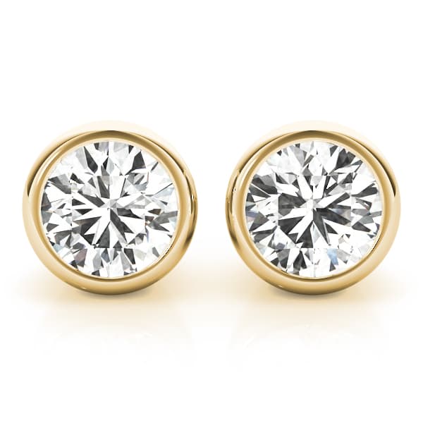 Single Stone Earring (17 ct. tw.), Front view in yellow gold
