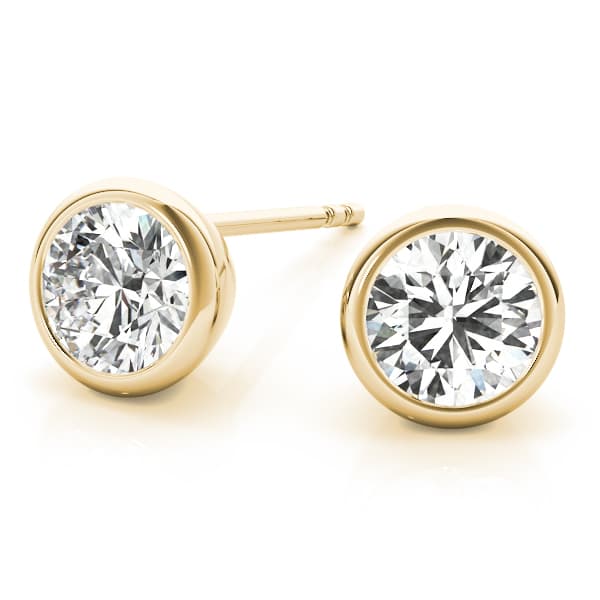 Single Stone Earring (17 ct. tw.), Angle view in yellow gold