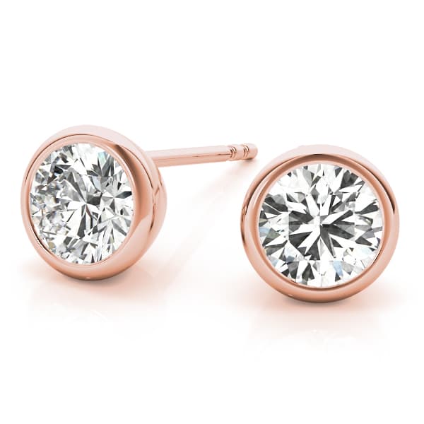 Single Stone Earring (7 ct. tw.), Angle view in rose gold