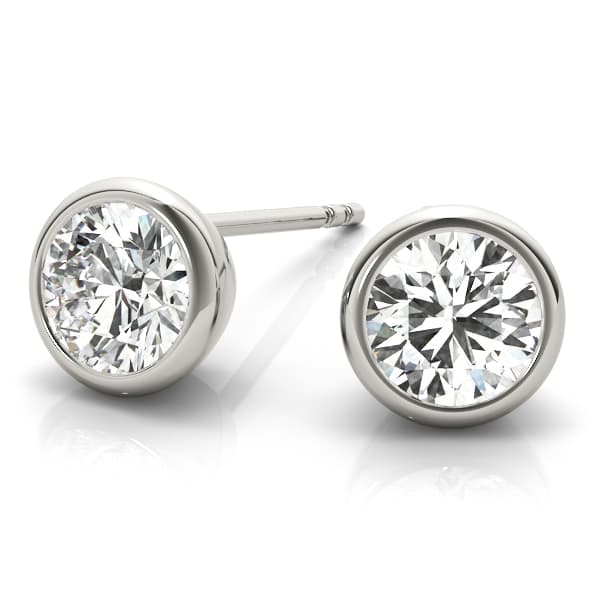 Single Stone Earring (1 ct. tw.), Angle view in white gold or platinum