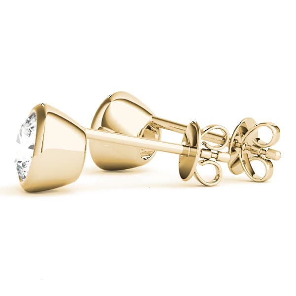 Single Stone Earring (17 ct. tw.), On hand view in yellow gold