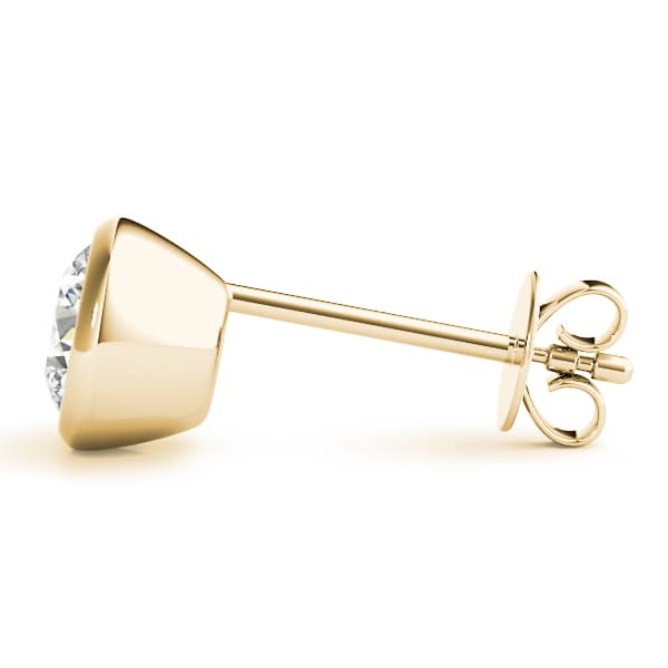 Single Stone Earring (17 ct. tw.), Side view in yellow gold