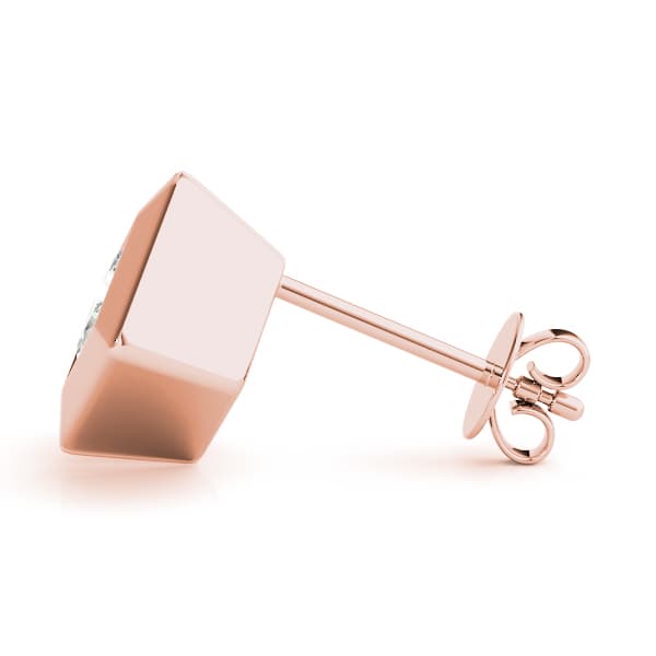 Princess Cut Diamond Stud Earrings (3/4 ct. tw.), Side view in rose gold