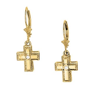 Earrings Single Stone Matching 30414 — White Gold