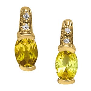 Earrings Color Oval — White Gold