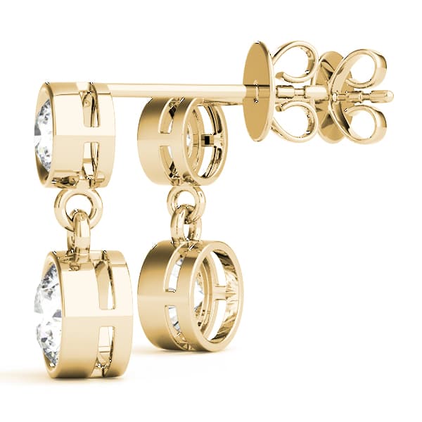 Two-Stone Diamond Dangler Earrings (0.4 ct. tw.), Angle view in yellow gold
