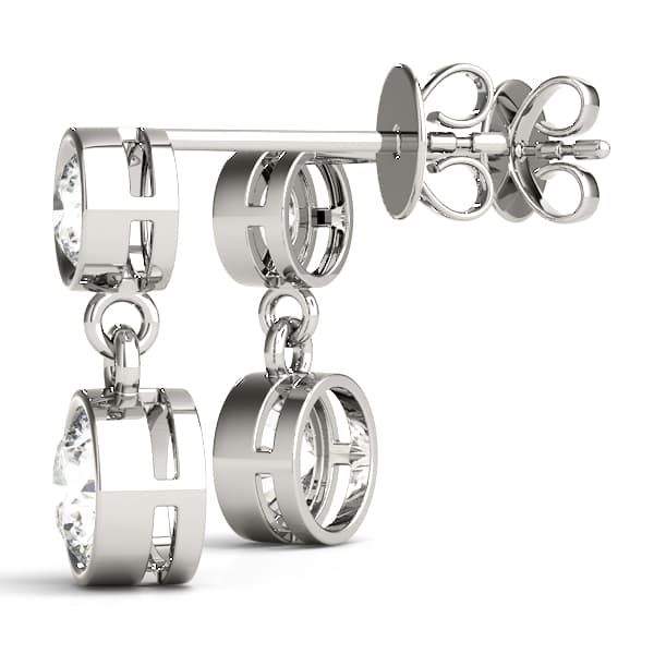 Two-Stone Diamond Dangler Earrings (0.4 ct. tw.), Angle view in white gold or platinum