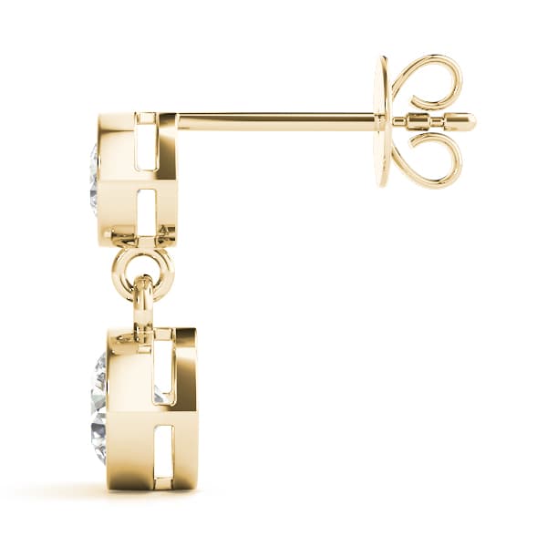 Two-Stone Diamond Dangler Earrings (0.4 ct. tw.), Side view in yellow gold