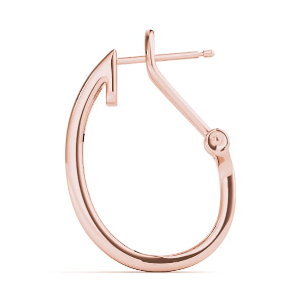 Channel Set Omega Back Hoop Earrings (2 ct. tw.), Side view in rose gold
