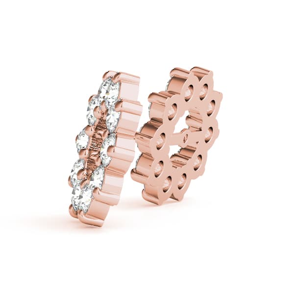 Round Halo Earring Jackets (6.2mm) (0.6 ct. tw.), Side view in rose gold