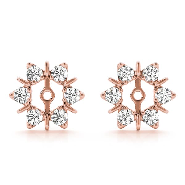 Star Shape Earring Jackets (0.48 ct. tw.), Front view in rose gold