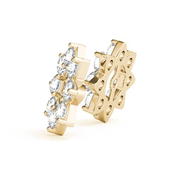 Halo Earring Jackets (5mm) (0.96 ct. tw.), Side view in yellow gold