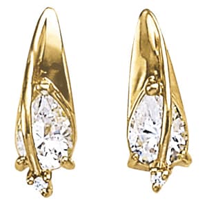 Pear-Shape Fashion Earrings — LEFT — White Gold
