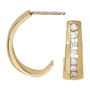 Earrings Hoop Earrings J-hoops — White Gold
