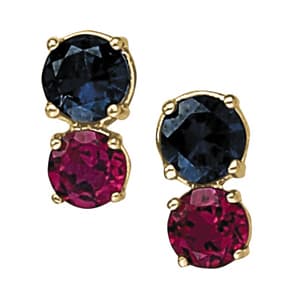 Earrings Color Round — White Gold