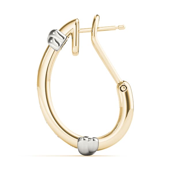 Channel Set J-Hoop Earrings (1 ct. tw.), Side view in yellow gold