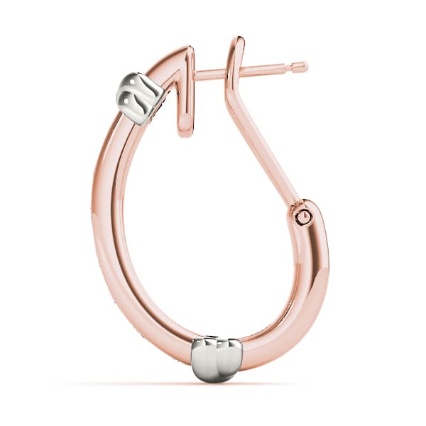 Channel Set J-Hoop Earrings (2 ct. tw.), Side view in rose gold