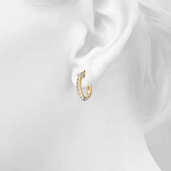 Channel Set J-Hoop Earrings (1 ct. tw.), Top view in yellow gold