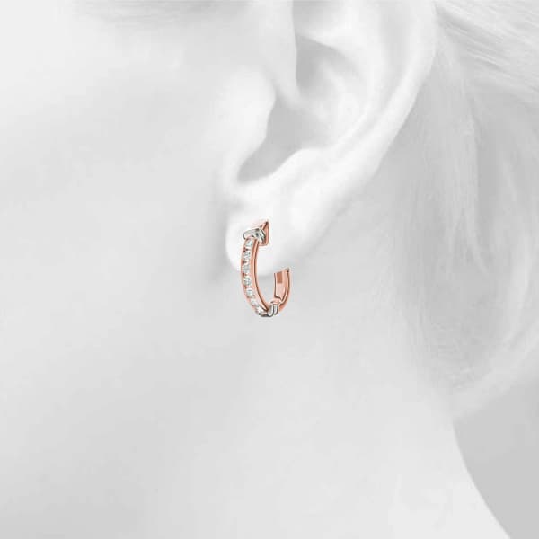 Channel Set J-Hoop Earrings (2 ct. tw.), Top view in rose gold