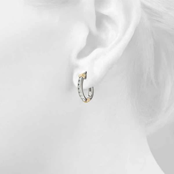 Channel Set J-Hoop Earrings (2 ct. tw.), Top view in white gold or platinum