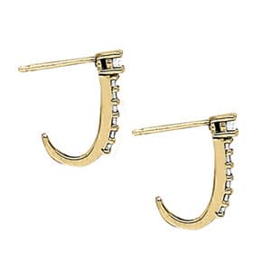 J-Hoop Earrings — 1/2 ctw — View 1