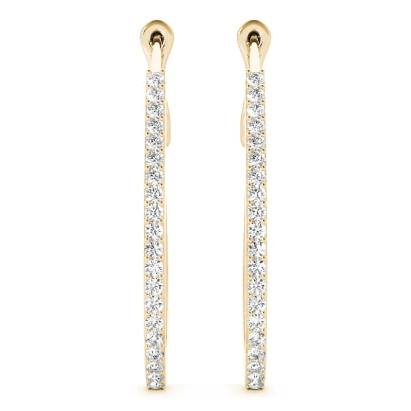 Tear Drop Hoop Earrings (2 ct. tw.), Angle view in yellow gold