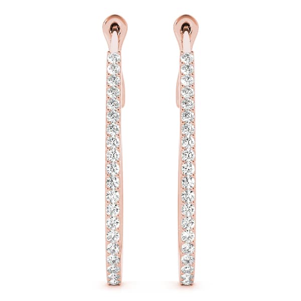 Tear Drop Hoop Earrings (2 ct. tw.), Angle view in rose gold