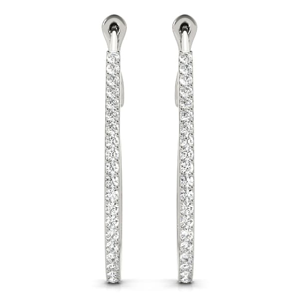 Tear Drop Hoop Earrings (2 ct. tw.), Angle view in white gold or platinum