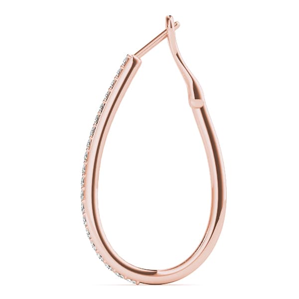 Tear Drop Hoop Earrings (2 ct. tw.), Side view in rose gold