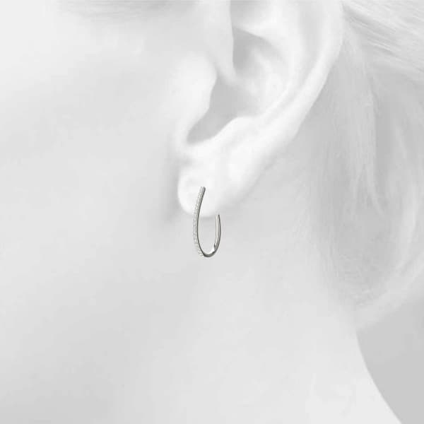 Tear Drop Hoop Earrings (2 ct. tw.), Top view in white gold or platinum