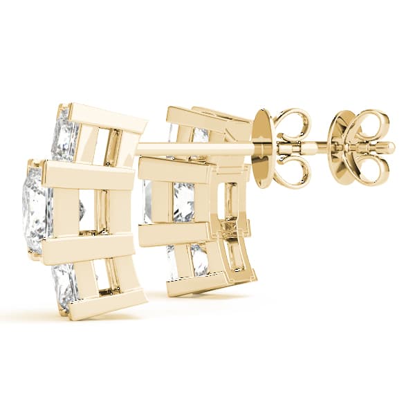 3 Stone Earring (0.2 ct. tw.), Angle view in yellow gold