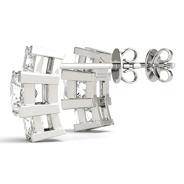 3 Stone Earring (0.2 ct. tw.), Angle view in white gold or platinum