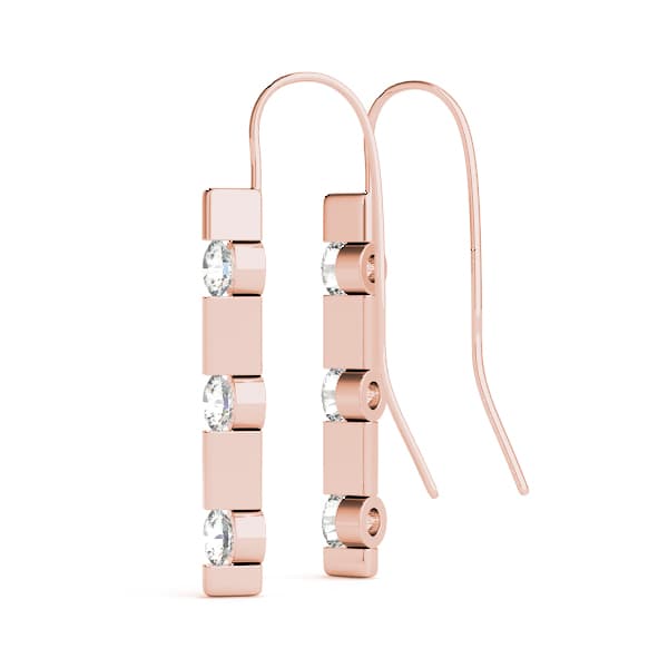 3 Stone Earring (1/4 ct. tw.), Angle view in rose gold