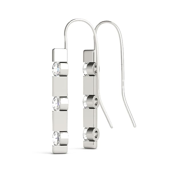 3 Stone Earring (0.48 ct. tw.), Angle view in white gold or platinum