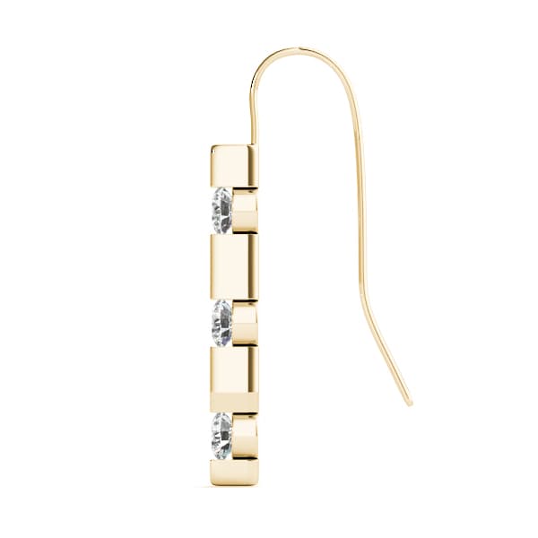 3 Stone Earring (0.48 ct. tw.), Side view in yellow gold