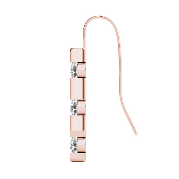 3 Stone Earring (1/4 ct. tw.), Side view in rose gold