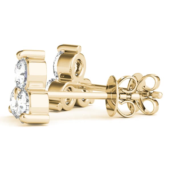 3-Stone Earrings (0.96 ct. tw.), Angle view in yellow gold
