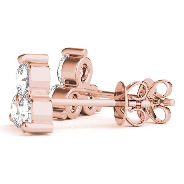 3-Stone Earrings (1/4 ct. tw.), Angle view in rose gold