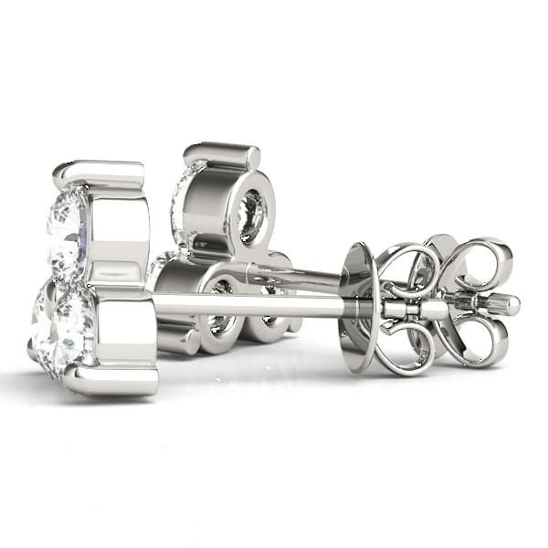 3-Stone Earrings (1/4 ct. tw.), Angle view in white gold or platinum