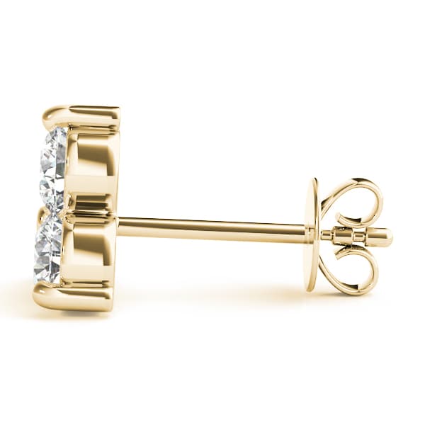 3-Stone Earrings (0.96 ct. tw.), Side view in yellow gold